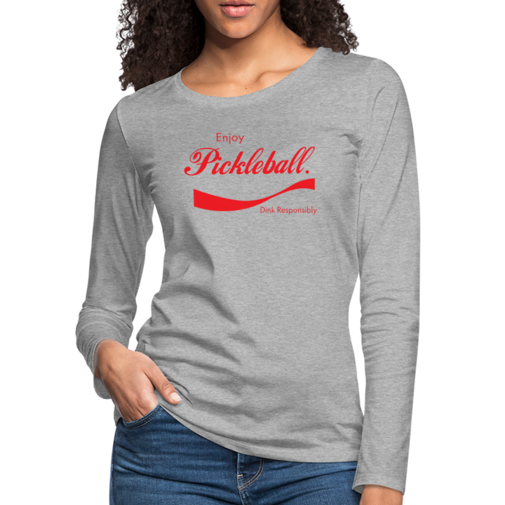 Women's Long Sleeve - Enjoy Pickleball - heather gray