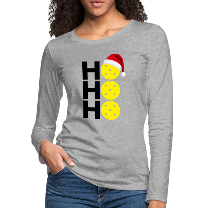 Women's Long Sleeve - Ho Ho Ho - heather gray