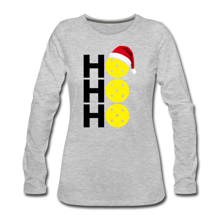 Women's Long Sleeve - Ho Ho Ho - heather gray