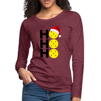 Women's Long Sleeve - Ho Ho Ho - heather burgundy