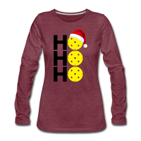 Women's Long Sleeve - Ho Ho Ho - heather burgundy