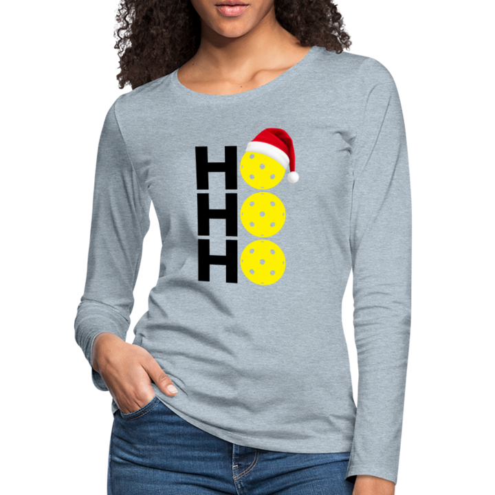 Women's Long Sleeve - Ho Ho Ho - heather ice blue