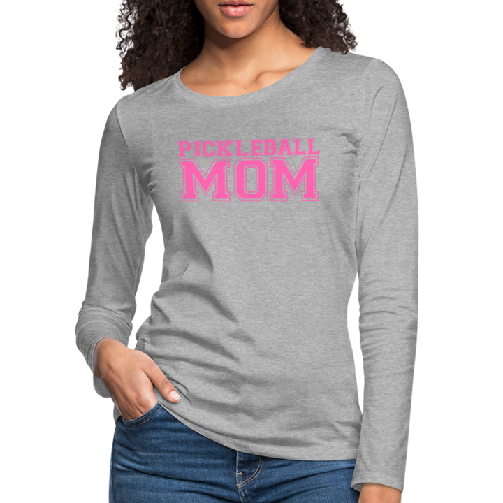 Women's Long Sleeve - Pickleball Mom - heather gray