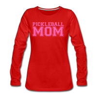 Women's Long Sleeve - Pickleball Mom - red