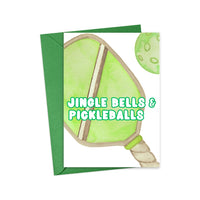 Pickleball Christmas Card - Jingle Bells & Pickleballs