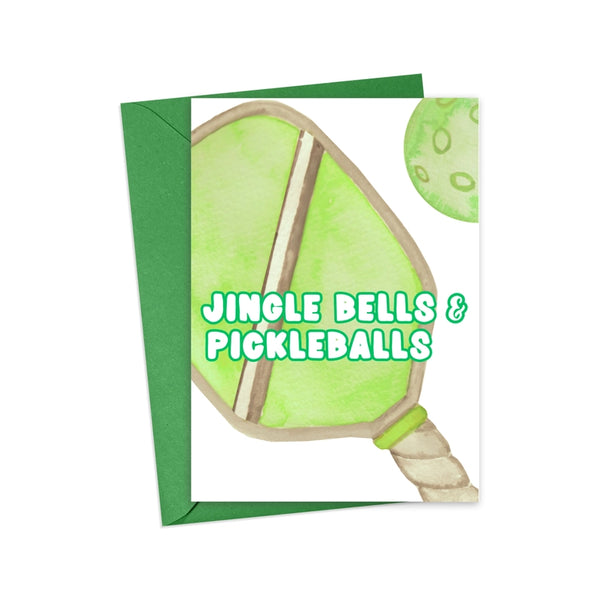 Pickleball Christmas Card - Jingle Bells & Pickleballs