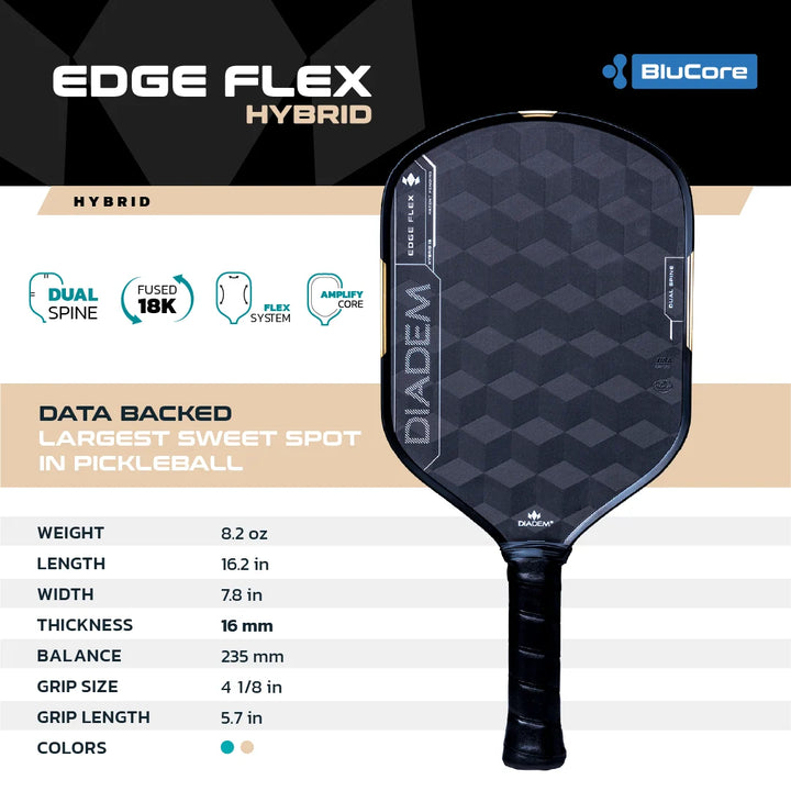 Diadem Edge Flex Pickleball Paddle - PRE-ORDER ships Oct 26th