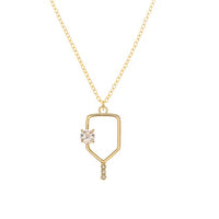 Gold Serve and Sparkle Pickleball Necklace