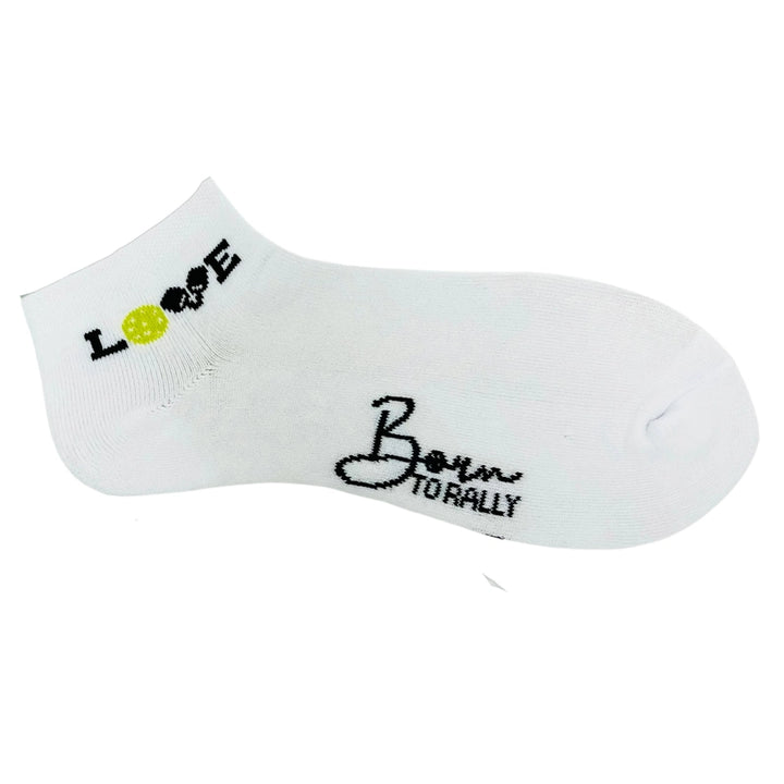 Born To Rally Pickleball Love Ankle Socks
