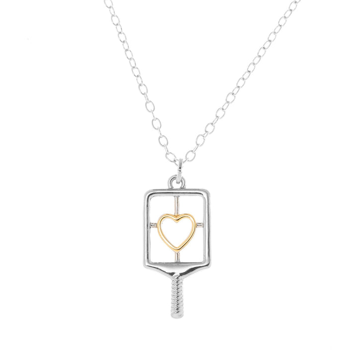 Pickleball Heart Paddle Necklace