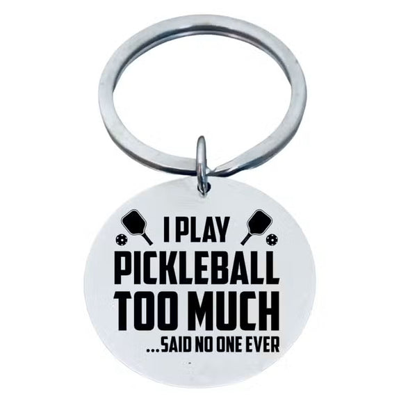 Born to Rally I Play Pickleball Too Much Keychain