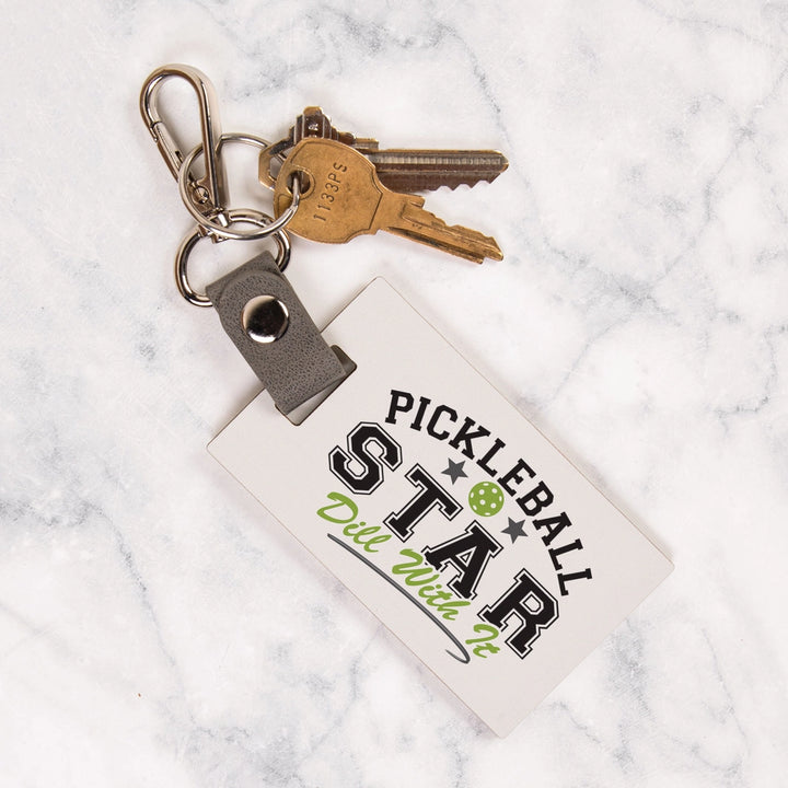 Pickleball Star Dill With It Keychain