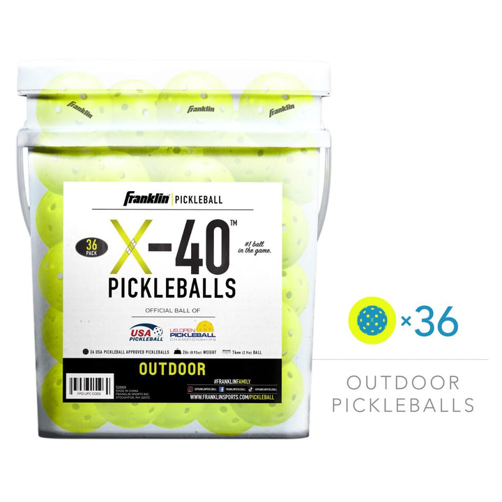 Franklin X-40 Outdoor Pickleballs - 36 Pack Bucket