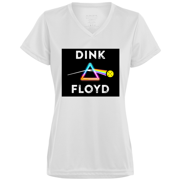 Women's V-Neck Dry Fit - Dink Floyd (on white)