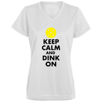 Women's V-Neck Dry Fit - Keep Calm and Dink On