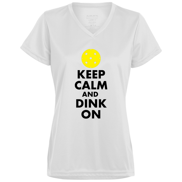 Women's V-Neck Dry Fit - Keep Calm and Dink On