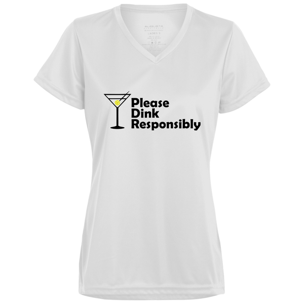 Women's V-Neck Dry Fit - Please Dink Responsibly
