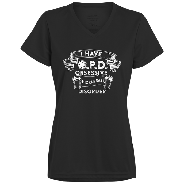 Women's V-Neck Dry Fit - O.P.D. (white print)