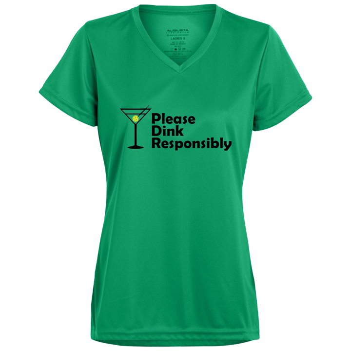 Women's V-Neck Dry Fit - Please Dink Responsibly