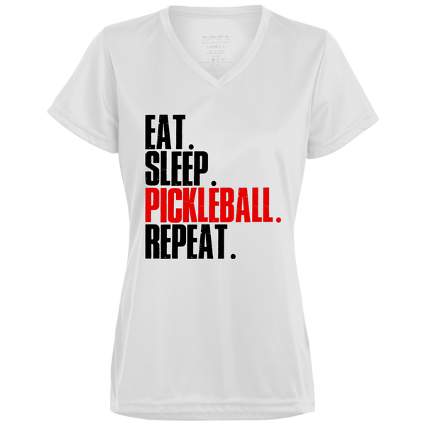 Women's V-Neck Dry Fit - Eat Sleep Pickleball Repeat