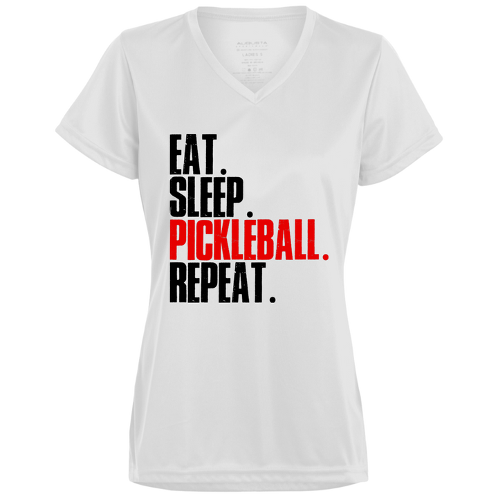 Women's V-Neck Dry Fit - Eat Sleep Pickleball Repeat