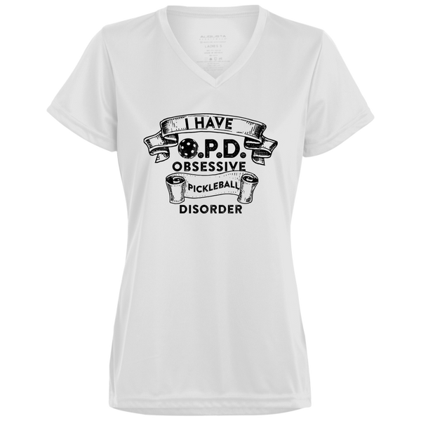 Women's V-Neck Dry Fit - O.P.D. (black print)