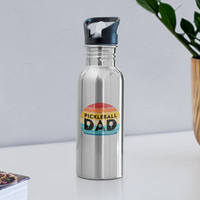 Water Bottle - Pickleball Dad - silver