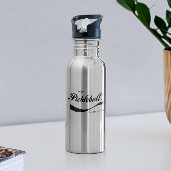 Water Bottle - Enjoy Pickleball - silver