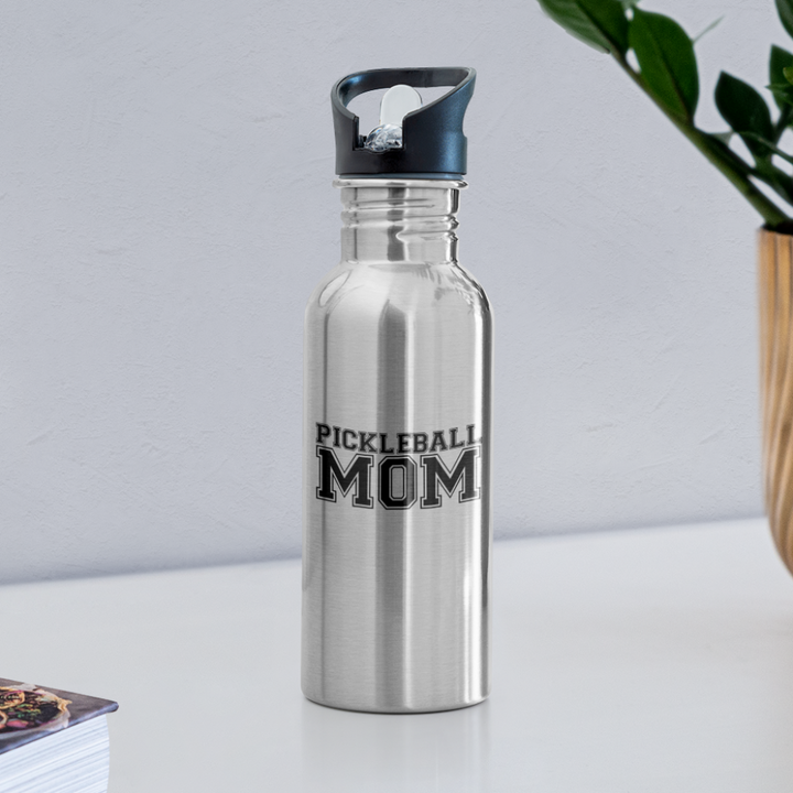 Water Bottle - Pickleball Mom - silver