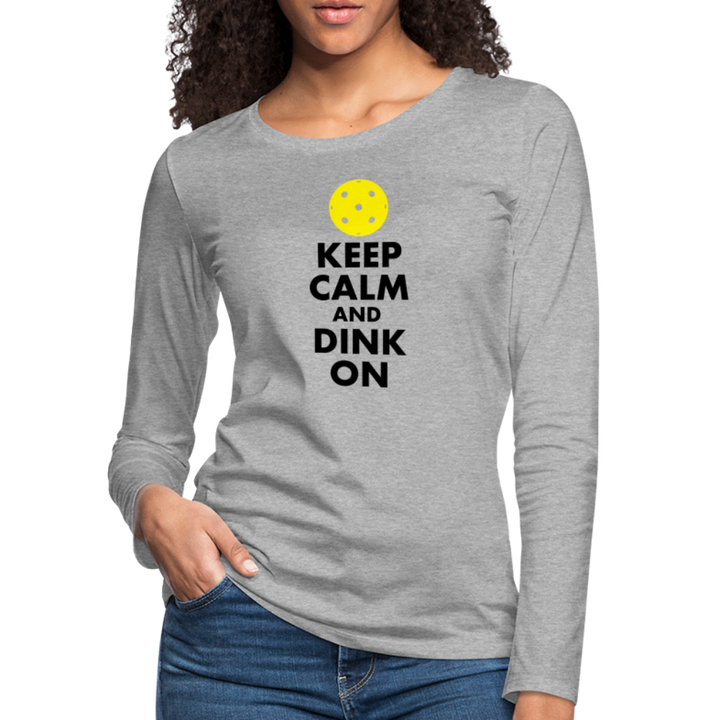 Women's Long Sleeve - Keep Calm And Dink On - heather gray