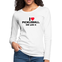 Women's Long Sleeve - I Love Pickleball - white