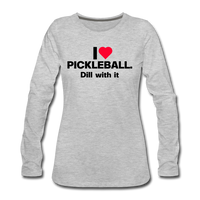 Women's Long Sleeve - I Love Pickleball - heather gray